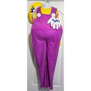 Wario Kids Costume 4-6 Inflatable Belly Hat Gloves Mustache Super Mario Bros